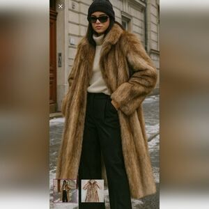 Full Length  Mink Fur Coat P2P 22 Wear The Collar Up And look Like A Movie Star